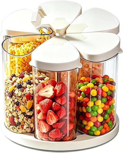Airtight Pop Food Storage Container with Lid & 130ml Scoop, 4L/4.2qt BPA-Free Cereal, Rice, Flour, Pasta & Snack Container, Stackable & Durable,Kitchen Pantry Organizer