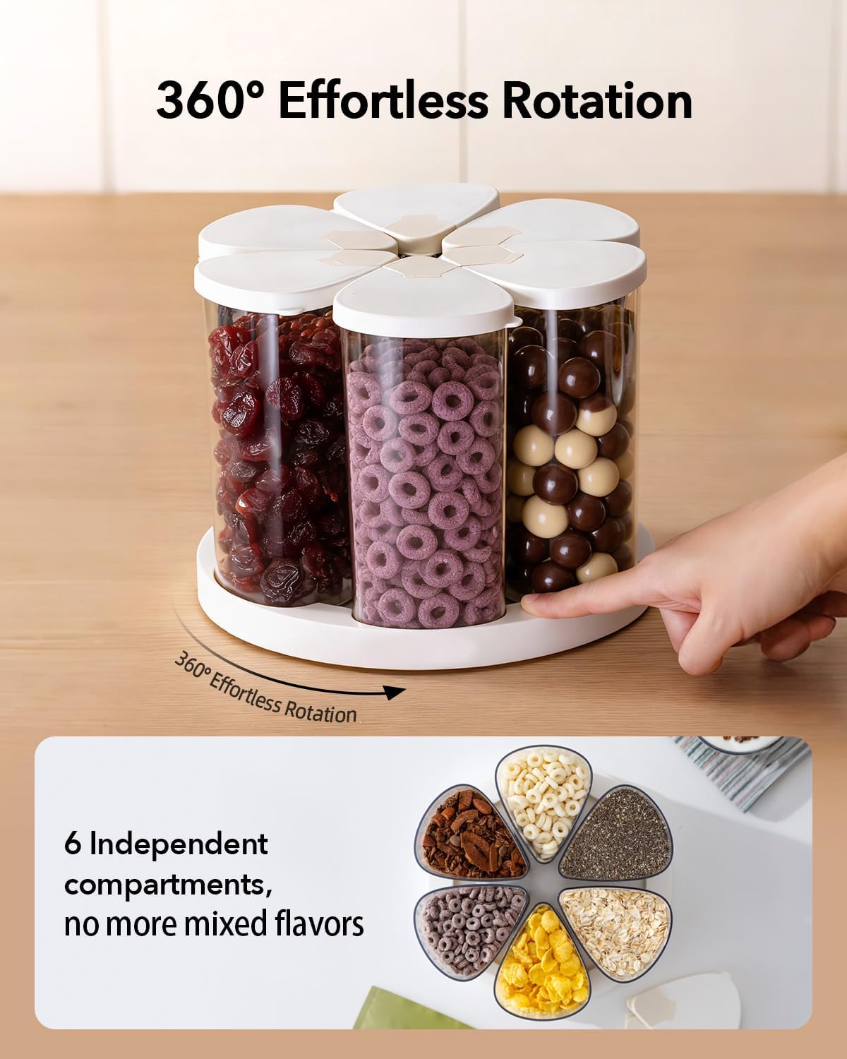 Airtight Pop Food Storage Container with Lid & 130ml Scoop, 4L/4.2qt BPA-Free Cereal, Rice, Flour, Pasta & Snack Container, Stackable & Durable,Kitchen Pantry Organizer