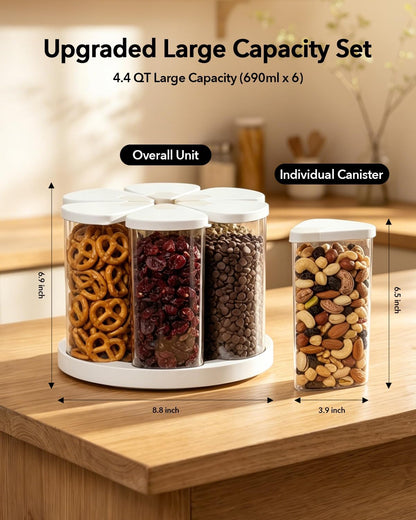 Airtight Pop Food Storage Container with Lid & 130ml Scoop, 4L/4.2qt BPA-Free Cereal, Rice, Flour, Pasta & Snack Container, Stackable & Durable,Kitchen Pantry Organizer