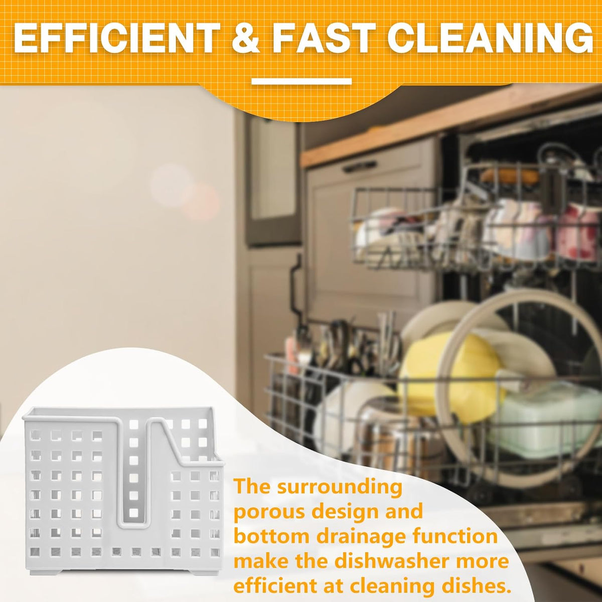 Dishwasher Basket, Dishwasher Basket for Small ltems, Chopstick & Straw, Universal Utensil Chopstick Holder for Washing, Drying & Storing
