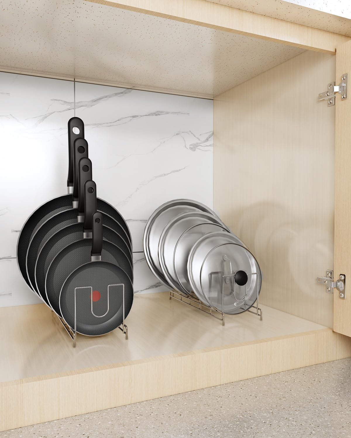 2 pieces，Kitchen Cabinet Organizer Rack for Cutting Boards, Bakeware, and Pan Storage, Stainless Steel