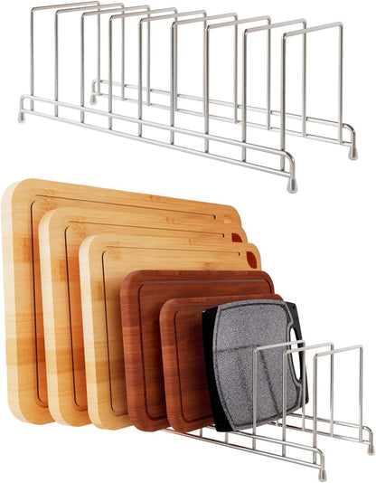 2 pieces，Kitchen Cabinet Organizer Rack for Cutting Boards, Bakeware, and Pan Storage, Stainless Steel