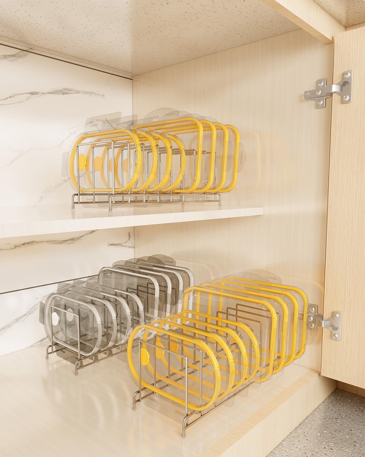 2 pieces，Kitchen Cabinet Organizer Rack for Cutting Boards, Bakeware, and Pan Storage, Stainless Steel