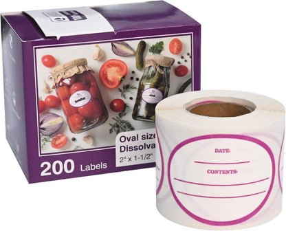 120 Stickers Dissolvable Food Labels for Containers 1 1/2" x 2 1/2" Canning Labels for Jars (Roll of 120) (1 Rolls)