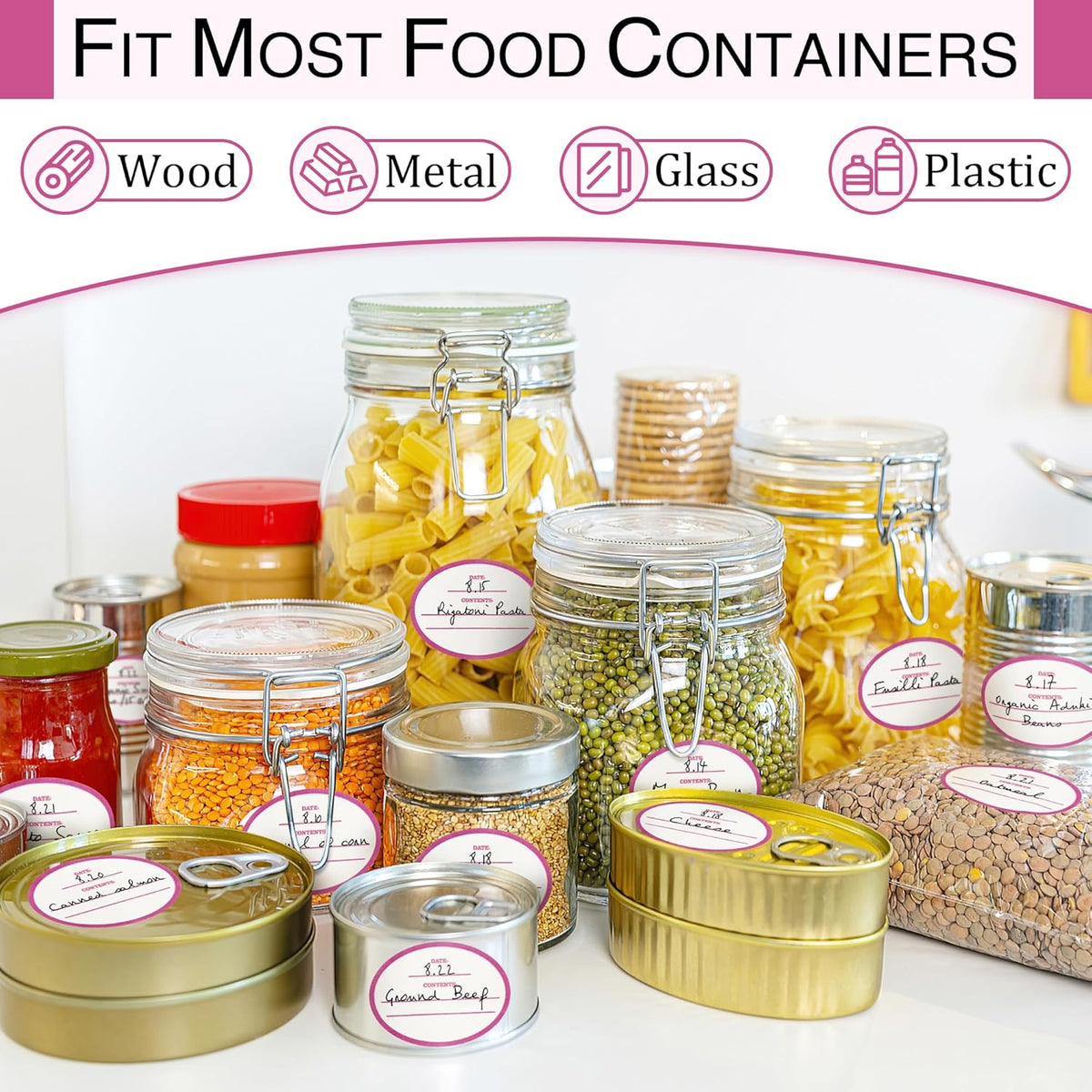 120 Stickers Dissolvable Food Labels for Containers 1 1/2" x 2 1/2" Canning Labels for Jars (Roll of 120) (1 Rolls)