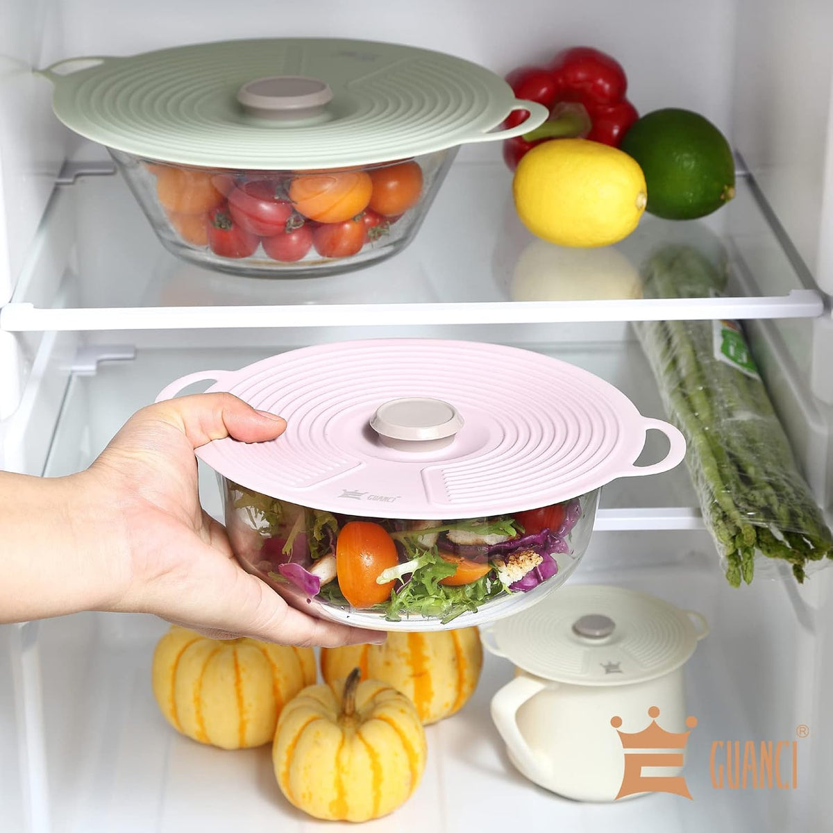 Silicone Lids for Bowl 8 Pack, Microwave Splatter Cover with 6 Sizes Reusable Heat Resistant Lids Fits Cups, Bowls, Plates, Pots, Pans, Skillets, Stove Top, Oven, Fridge Dishwasher Safe