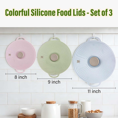 Silicone Lids for Bowl 8 Pack, Microwave Splatter Cover with 6 Sizes Reusable Heat Resistant Lids Fits Cups, Bowls, Plates, Pots, Pans, Skillets, Stove Top, Oven, Fridge Dishwasher Safe