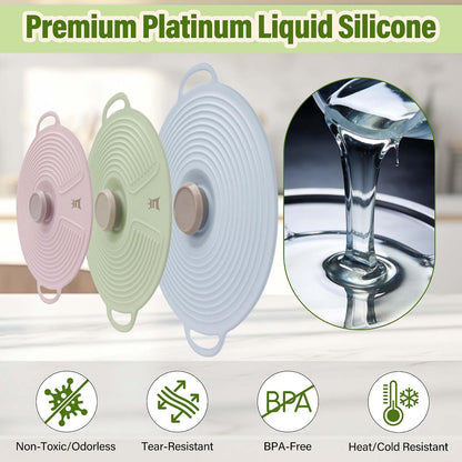 Silicone Lids for Bowl 8 Pack, Microwave Splatter Cover with 6 Sizes Reusable Heat Resistant Lids Fits Cups, Bowls, Plates, Pots, Pans, Skillets, Stove Top, Oven, Fridge Dishwasher Safe