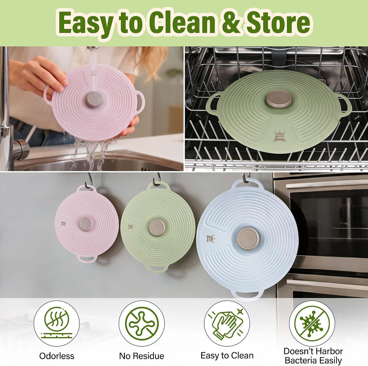 Silicone Lids for Bowl 8 Pack, Microwave Splatter Cover with 6 Sizes Reusable Heat Resistant Lids Fits Cups, Bowls, Plates, Pots, Pans, Skillets, Stove Top, Oven, Fridge Dishwasher Safe