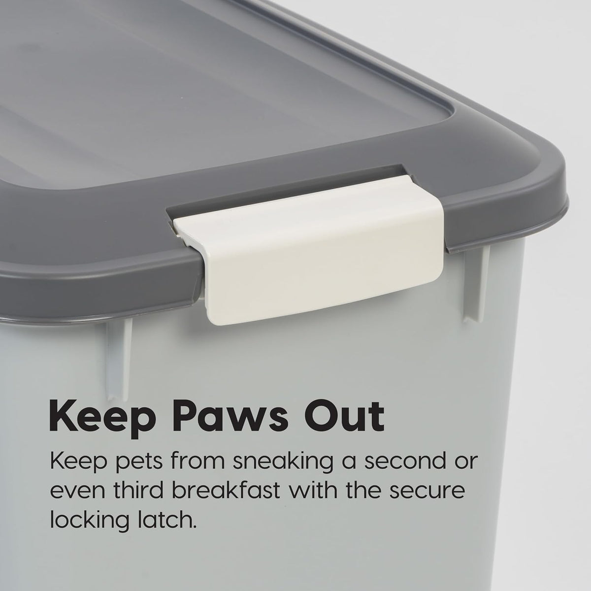Dog Food Storage Container, Up to 30 lbs, Gray/Dark Gray | Made in the USA, Comes w/ Wheels & 2-Cup Scoop, Airtight Seal, BPA-Free, Kibbles, Bird Seed, Cat food, Cat Litter, Pellets