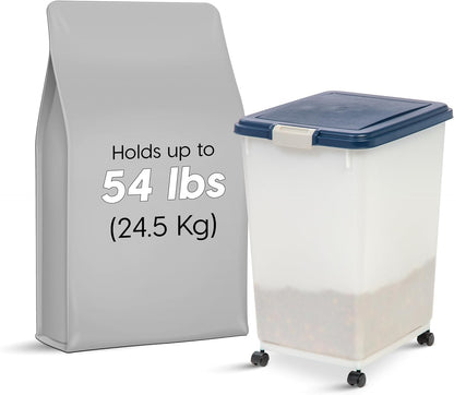 Dog Food Storage Container, Up to 30 lbs, Gray/Dark Gray | Made in the USA, Comes w/ Wheels & 2-Cup Scoop, Airtight Seal, BPA-Free, Kibbles, Bird Seed, Cat food, Cat Litter, Pellets