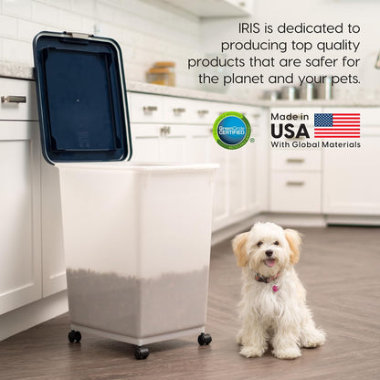 Dog Food Storage Container, Up to 30 lbs, Gray/Dark Gray | Made in the USA, Comes w/ Wheels & 2-Cup Scoop, Airtight Seal, BPA-Free, Kibbles, Bird Seed, Cat food, Cat Litter, Pellets