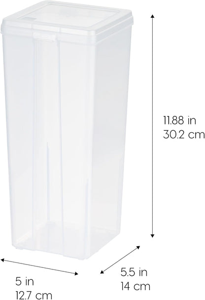 Food Storage Containers Set, 8 Pack Combo Set, Food Grade Plastic | BPA-Free, Clear View, Flip Top Lid, Stackable, For Snacks, Cereal, Pasta, Flour, Sugar