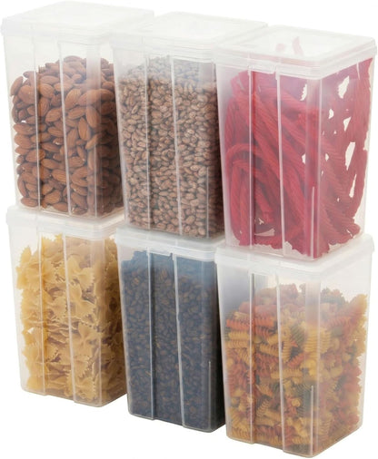 Food Storage Containers Set, 8 Pack Combo Set, Food Grade Plastic | BPA-Free, Clear View, Flip Top Lid, Stackable, For Snacks, Cereal, Pasta, Flour, Sugar