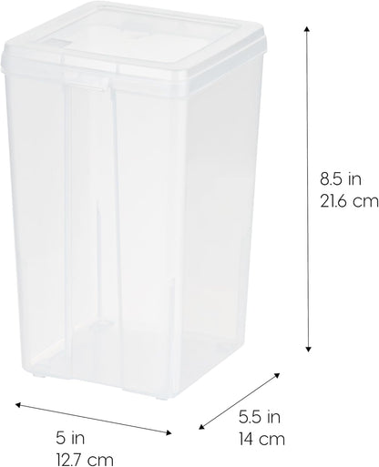 Food Storage Containers Set, 8 Pack Combo Set, Food Grade Plastic | BPA-Free, Clear View, Flip Top Lid, Stackable, For Snacks, Cereal, Pasta, Flour, Sugar