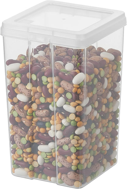 Food Storage Containers Set, 8 Pack Combo Set, Food Grade Plastic | BPA-Free, Clear View, Flip Top Lid, Stackable, For Snacks, Cereal, Pasta, Flour, Sugar