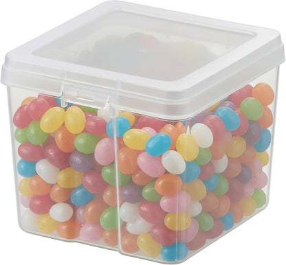 Food Storage Containers Set, 8 Pack Combo Set, Food Grade Plastic | BPA-Free, Clear View, Flip Top Lid, Stackable, For Snacks, Cereal, Pasta, Flour, Sugar