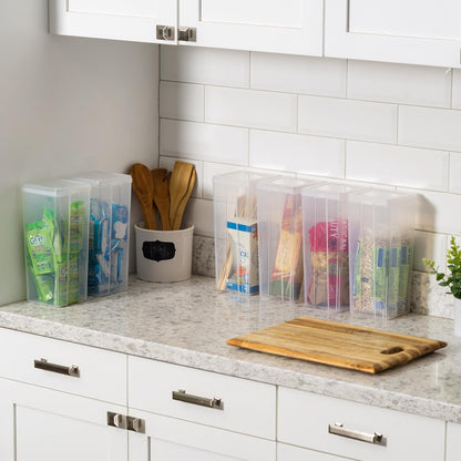Food Storage Containers Set, 8 Pack Combo Set, Food Grade Plastic | BPA-Free, Clear View, Flip Top Lid, Stackable, For Snacks, Cereal, Pasta, Flour, Sugar
