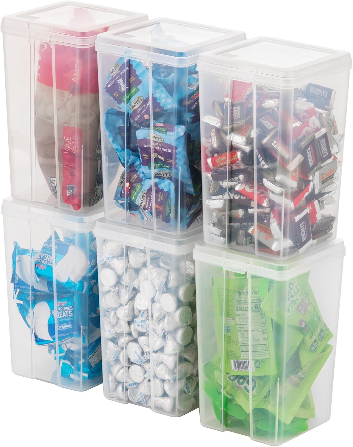Food Storage Containers Set, 8 Pack Combo Set, Food Grade Plastic | BPA-Free, Clear View, Flip Top Lid, Stackable, For Snacks, Cereal, Pasta, Flour, Sugar