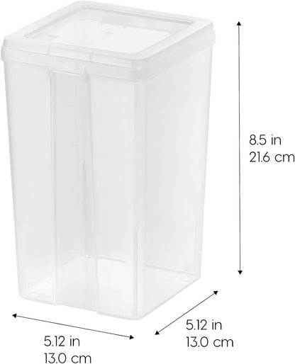 Food Storage Containers Set, 8 Pack Combo Set, Food Grade Plastic | BPA-Free, Clear View, Flip Top Lid, Stackable, For Snacks, Cereal, Pasta, Flour, Sugar