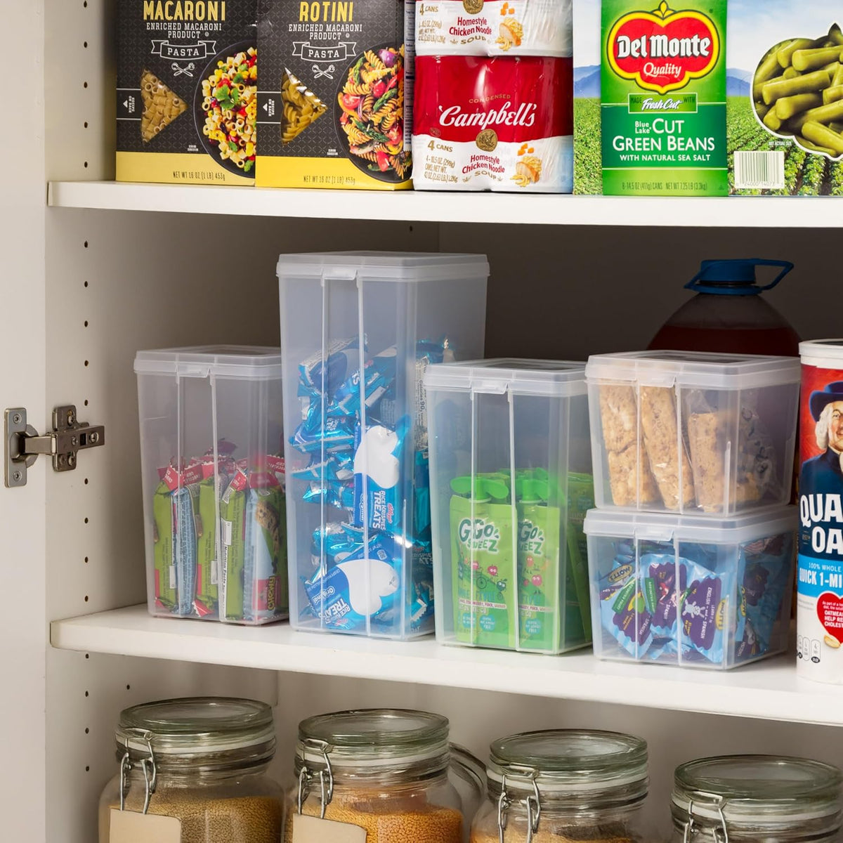 Food Storage Containers Set, 8 Pack Combo Set, Food Grade Plastic | BPA-Free, Clear View, Flip Top Lid, Stackable, For Snacks, Cereal, Pasta, Flour, Sugar