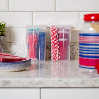 Food Storage Containers Set, 8 Pack Combo Set, Food Grade Plastic | BPA-Free, Clear View, Flip Top Lid, Stackable, For Snacks, Cereal, Pasta, Flour, Sugar