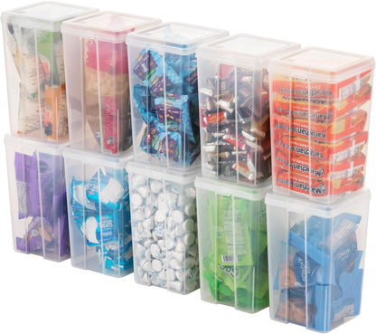 Food Storage Containers Set, 8 Pack Combo Set, Food Grade Plastic | BPA-Free, Clear View, Flip Top Lid, Stackable, For Snacks, Cereal, Pasta, Flour, Sugar