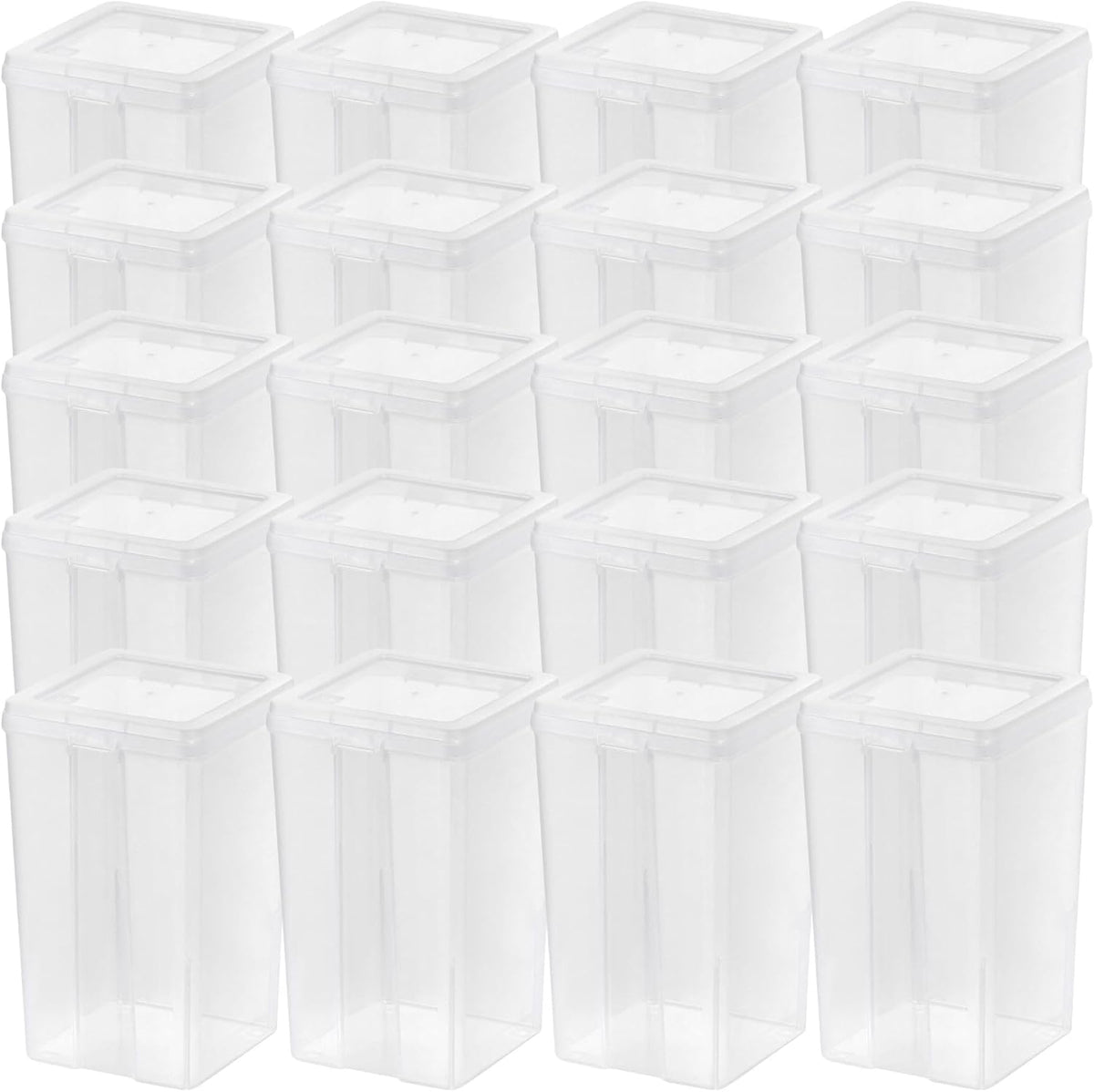 Food Storage Containers Set, 8 Pack Combo Set, Food Grade Plastic | BPA-Free, Clear View, Flip Top Lid, Stackable, For Snacks, Cereal, Pasta, Flour, Sugar