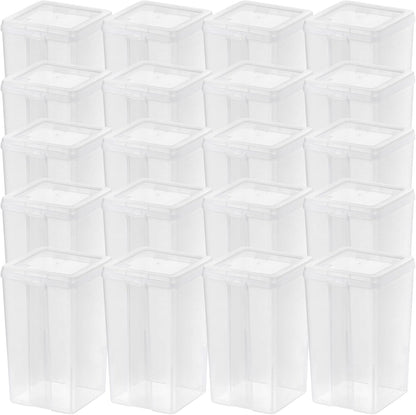 Food Storage Containers Set, 8 Pack Combo Set, Food Grade Plastic | BPA-Free, Clear View, Flip Top Lid, Stackable, For Snacks, Cereal, Pasta, Flour, Sugar