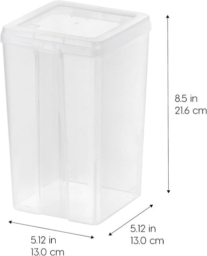 Food Storage Containers Set, 8 Pack Combo Set, Food Grade Plastic | BPA-Free, Clear View, Flip Top Lid, Stackable, For Snacks, Cereal, Pasta, Flour, Sugar