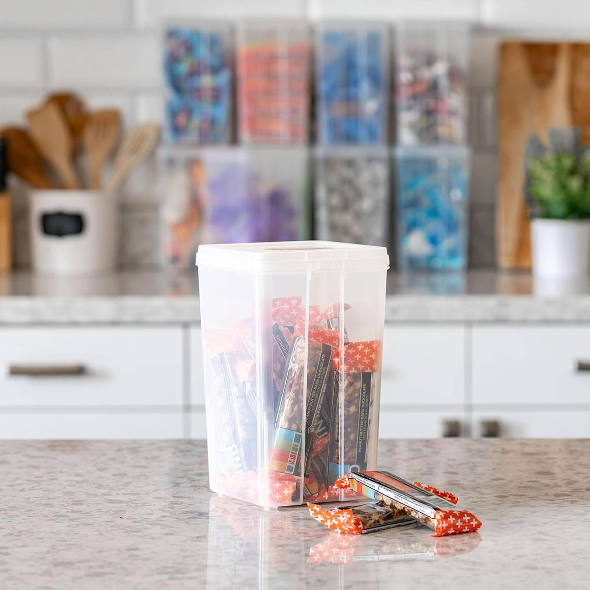 Food Storage Containers Set, 8 Pack Combo Set, Food Grade Plastic | BPA-Free, Clear View, Flip Top Lid, Stackable, For Snacks, Cereal, Pasta, Flour, Sugar
