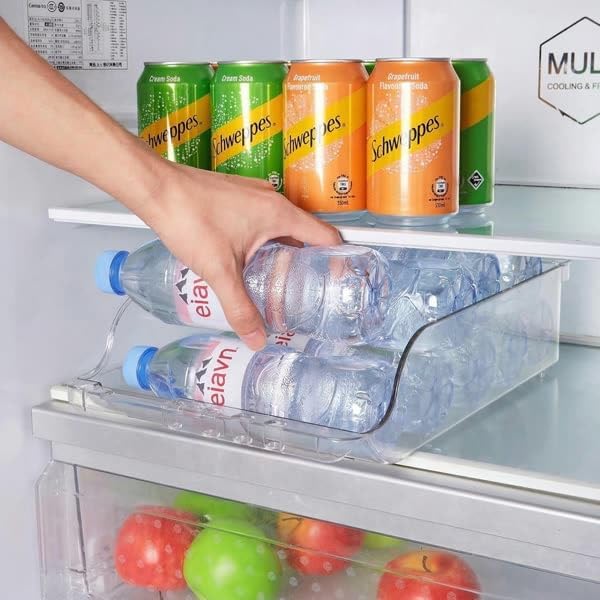 Extra Long and Enlarged Soda Can Dispenser with Lid for Refrigerator -Stackable Drink Organizer for Fridge, Pantry - Holds 12 Cans Each, BPA Free - 2 Pack