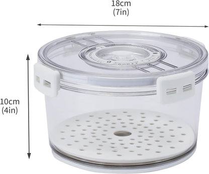 Cheese Container for Refrigerator,Cheese Keeper with Airtight Lid and Time Recording,Cream Block Shredded Cheeses Storage Box,Sliced,Grated,circle Cheddar Cheeses Box for Fridge,kitchen