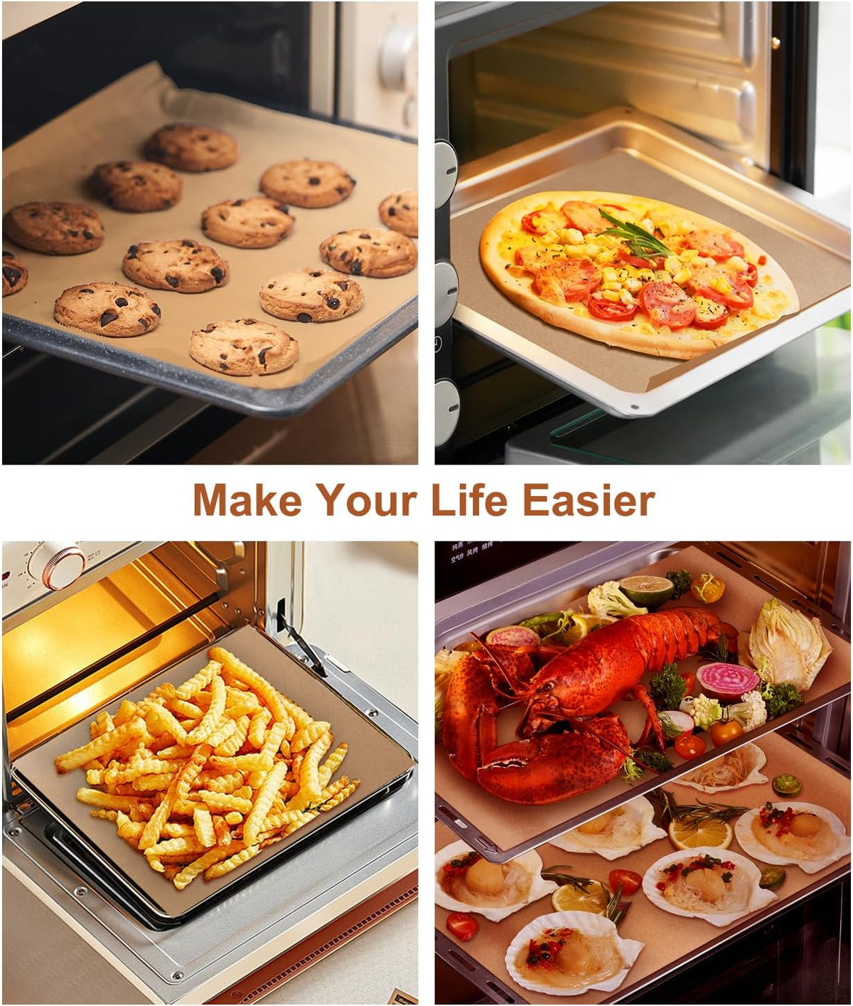 Unbleached Parchment Paper Baking Sheets, 9x13IN Precut Non-Stick Quarter Sheet Liners for Baking, Grilling, Air Fryer, Steaming-70 Sheets Heavy Duty Parchment Sheets for Bread,Cake, Cookies