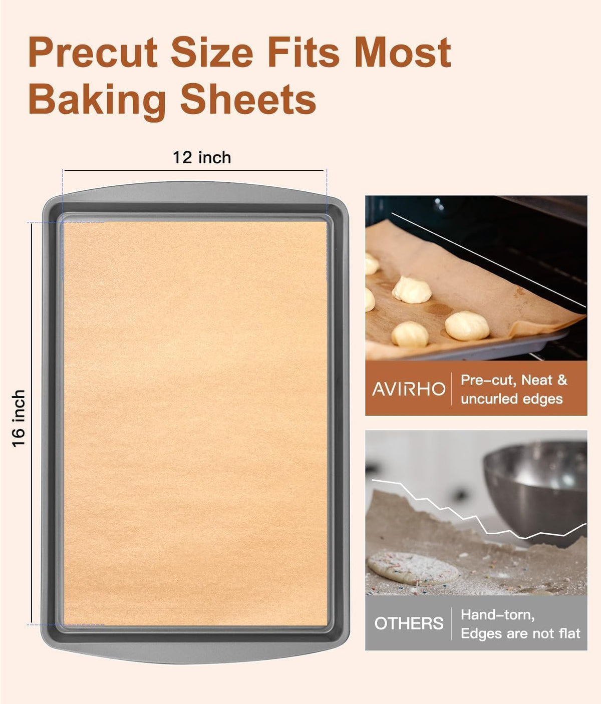 Unbleached Parchment Paper Baking Sheets, 9x13IN Precut Non-Stick Quarter Sheet Liners for Baking, Grilling, Air Fryer, Steaming-70 Sheets Heavy Duty Parchment Sheets for Bread,Cake, Cookies