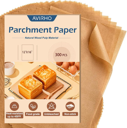Unbleached Parchment Paper Baking Sheets, 9x13IN Precut Non-Stick Quarter Sheet Liners for Baking, Grilling, Air Fryer, Steaming-70 Sheets Heavy Duty Parchment Sheets for Bread,Cake, Cookies