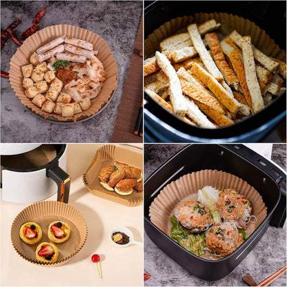 200Pcs Air Fryer Disposable Paper Liner, Round Non-Stick Air Fryer Liners Parchment Paper for Baking Roasting Microwave Oven (6.3 inch)