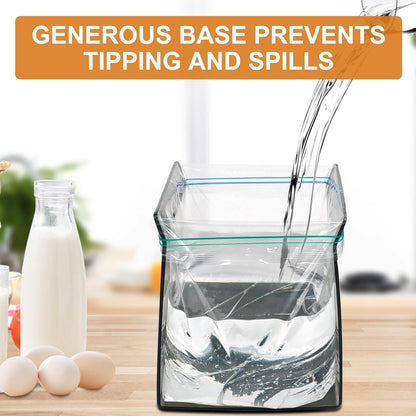 Ziplock Bag Holder, 2 Pack Acrylic Baggy Rack Holder for Food Prep, Freezer & Sandwich Bags, Hands-Free Food Storage, Gray
