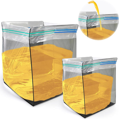 Ziplock Bag Holder, 2 Pack Acrylic Baggy Rack Holder for Food Prep, Freezer & Sandwich Bags, Hands-Free Food Storage, Gray