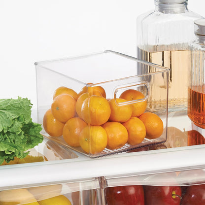 Pantry Storage Bin with Handles | Clear, For Kitchen Cabinets or Fridge, Made in USA