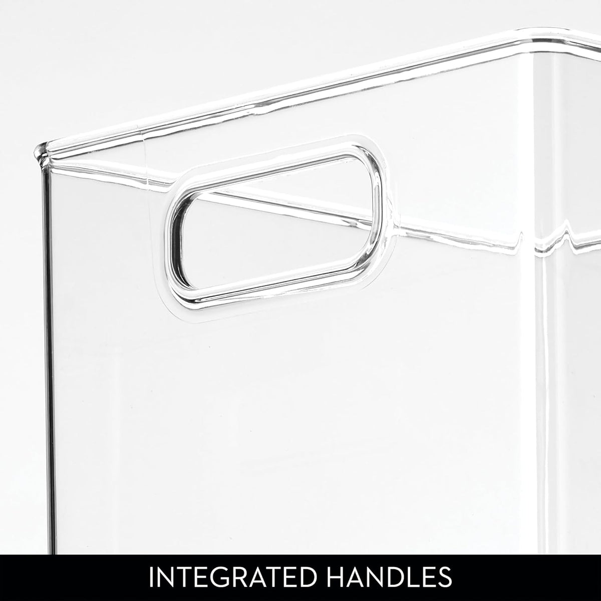 Pantry Storage Bin with Handles | Clear, For Kitchen Cabinets or Fridge, Made in USA