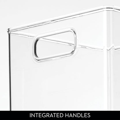 Pantry Storage Bin with Handles | Clear, For Kitchen Cabinets or Fridge, Made in USA