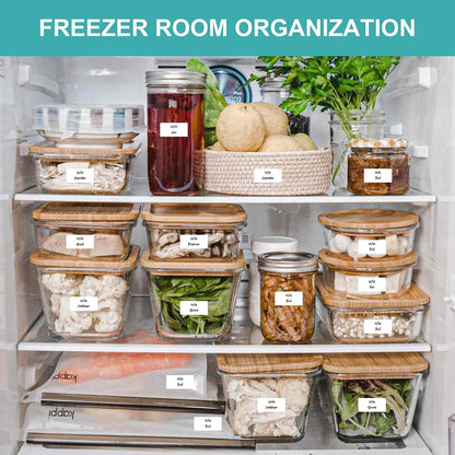 1200 Blank Removable Freezer Labels, Waterproof & Oil Resistant Stickers with Perforation Line, Ideal for Food Containers, Jars, and Pantry Organization (1" x 2")