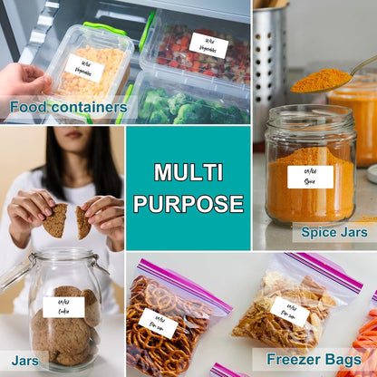 1200 Blank Removable Freezer Labels, Waterproof & Oil Resistant Stickers with Perforation Line, Ideal for Food Containers, Jars, and Pantry Organization (1" x 2")
