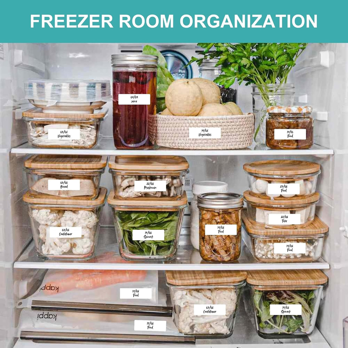 1200 Blank Removable Freezer Labels, Waterproof & Oil Resistant Stickers with Perforation Line, Ideal for Food Containers, Jars, and Pantry Organization (1" x 2")