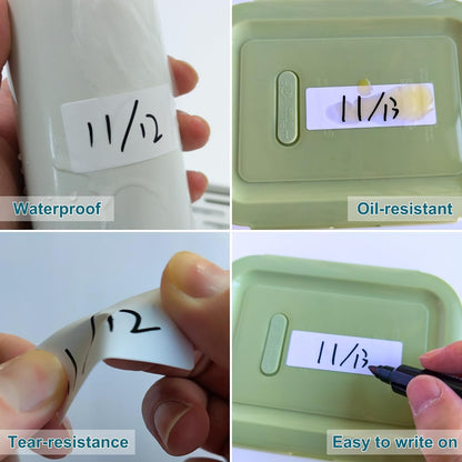 1200 Blank Removable Freezer Labels, Waterproof & Oil Resistant Stickers with Perforation Line, Ideal for Food Containers, Jars, and Pantry Organization (1" x 2")