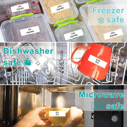 1200 Blank Removable Freezer Labels, Waterproof & Oil Resistant Stickers with Perforation Line, Ideal for Food Containers, Jars, and Pantry Organization (1" x 2")