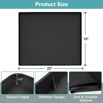 Under Sink Mats for Kitchen Waterproof 34" x 22", Silicone Under Kitchen Sink Mats and Protectors for 36" Cabinet, Under Sink Tray Organizer, Shelf Liners Cabinet Liner for Kitchen and Bathroom, Gray