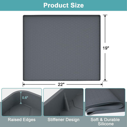 Under Sink Mats for Kitchen Waterproof 34" x 22", Silicone Under Kitchen Sink Mats and Protectors for 36" Cabinet, Under Sink Tray Organizer, Shelf Liners Cabinet Liner for Kitchen and Bathroom, Gray