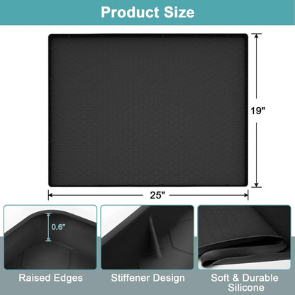 Under Sink Mats for Kitchen Waterproof 34" x 22", Silicone Under Kitchen Sink Mats and Protectors for 36" Cabinet, Under Sink Tray Organizer, Shelf Liners Cabinet Liner for Kitchen and Bathroom, Gray